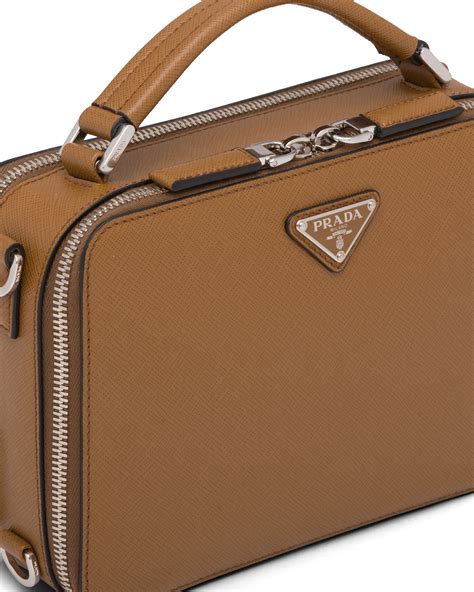 prada brique saffiano leather bag.